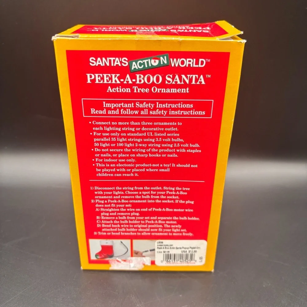 Peek-a-Boo Santa's‎ Action World Christmas Tree Ornament Kurt Adler Santa Claus